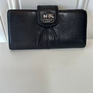 Coach Black Leather Accessory with Gold Accent